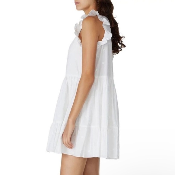Kooples Rent the Runway White Ruffle Heart Embroidered Ruffle Sleeveless Dress 1 - Picture 1 of 10